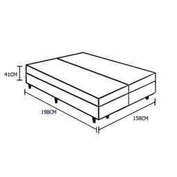 Cama Box Baú Queen Bipartido King Design Sintético Branco 158x198x41 - 4