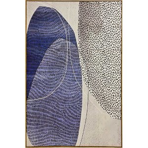 Quadro Decorativo Petalas Texturizadas Azul Tela&Quadro