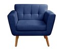 Ver imagem 3 de 2 Poltronas Decorativa Bruna Living Sala Quarto Recepção - Veludo Azul 210