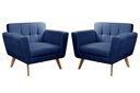 Ver imagem 1 de 2 Poltronas Decorativa Bruna Living Sala Quarto Recepção - Veludo Azul 210