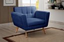 Ver imagem 2 de 2 Poltronas Decorativa Bruna Living Sala Quarto Recepção - Veludo Azul 210