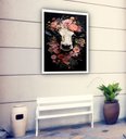 Ver imagem 2 de Quadro Decorativo Vaca Coroa Flores - 70x50cm:moldura Branca