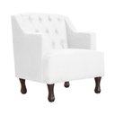 Ver imagem 1 de Poltrona Decorativa Pés Luis XV Gênises Encosto Capitonê Suede Branco Carolina Moveis