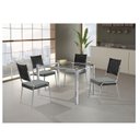 Ver imagem 1 de Conjunto Sala de Jantar Mesa Ortencia 120x80cm com 4 Cadeiras Riana Junco Aço Nobre Móveis