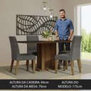 Ver imagem 4 de Conjunto Sala de Jantar Mesa Tampo de Madeira 4 Cadeiras Rustic/preto/silver Keila Madesa