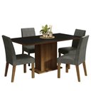 Ver imagem 2 de Conjunto Sala de Jantar Mesa Tampo de Madeira 4 Cadeiras Rustic/preto/silver Keila Madesa