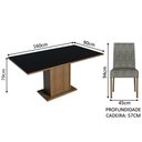 Ver imagem 3 de Conjunto Sala de Jantar Mesa Tampo de Madeira 4 Cadeiras Rustic/preto/silver Keila Madesa