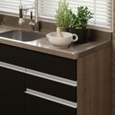 Ver imagem 7 de Balcão Gabinete de Pia Armário de Cozinha 150 cm 2 Gavetas 2 Portas (Sem Tampo e Pia) Rustic/Preto Glamy Madesa