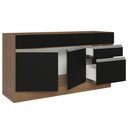 Ver imagem 5 de Balcão Gabinete de Pia Armário de Cozinha 150 cm 2 Gavetas 2 Portas (Sem Tampo e Pia) Rustic/Preto Glamy Madesa