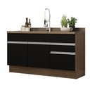 Ver imagem 3 de Balcão Gabinete de Pia Armário de Cozinha 150 cm 2 Gavetas 2 Portas (Sem Tampo e Pia) Rustic/Preto Glamy Madesa