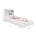 Ver imagem 3 de Cama Casinha Liz Infantil Juvenil Branco de Mdf com Prateleiras e Proteção Lateral