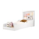 Ver imagem 4 de Cama Casinha Liz Infantil Juvenil Branco de Mdf com Prateleiras e Proteção Lateral