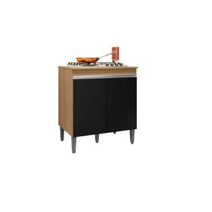 Balcão Cooktop Andréia Amendoa / Preto - Ajl