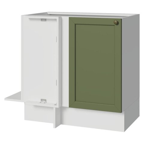 Balcão de Canto 1 Porta (sem Tampo) Branco/Verde Vik Madesa