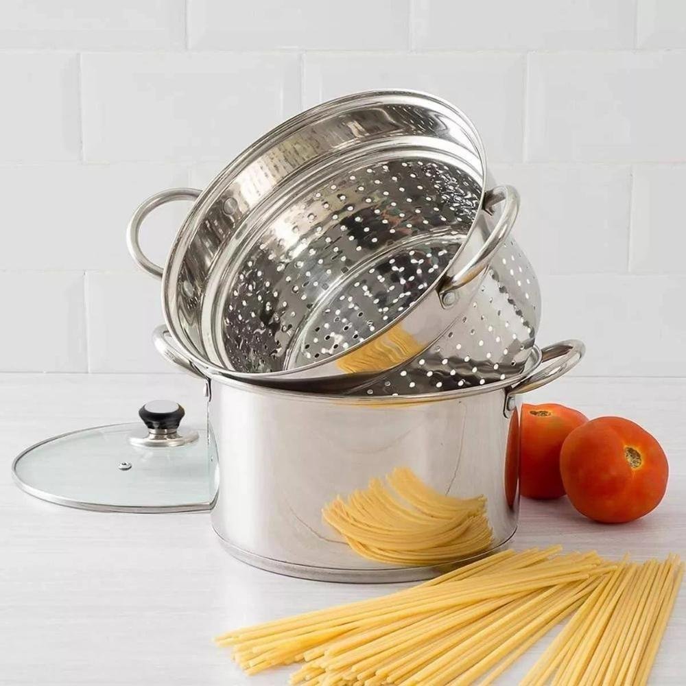 Panela Espagueteira Inox Fogão Indução 5l Legumes no Vapor - 4