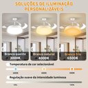 Ver imagem 2 de Ventilador de Teto com Luz 106cm 3 Pás Branco 110-220V
