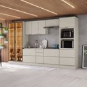 Ver imagem 1 de Cozinha Completa 7 Peças 100% MDF com Cristaleiras 2 Portas e Torre Quente 2 Fornos Fineze