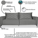 Ver mais imagens de Sofa Living 3 Lugares Nori 220cm Veludo Deluxe 2938 Ezz 2938