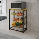 Ver imagem 1 de Fruteira com Suporte para Micro-ondas Barcelona Aço Preto Cesto Cobre Tampo Branco