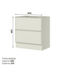 Ver imagem 4 de Balcão 02 Gavetas 80cm 100% MDF com Tampo Fineze Bege/Areia HP