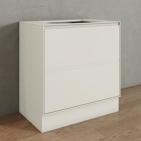 Balcão 02 Gavetas 80cm 100% MDF com Tampo Fineze Bege/Areia HP