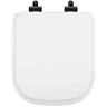 Assento Sanitário Poliéster Soft Close Quadra Branco para Vaso Deca com Ferragem Preta - 1