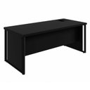 Ver imagem 4 de Mesa Executiva para Escritório Diretor com Caixa de Tomadas Porta Objetos 200cm Corporate Preto