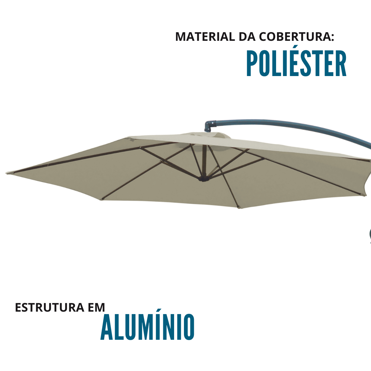 Ombrelone Suspenso 3,0m Alumínio com Capa Importway - 7