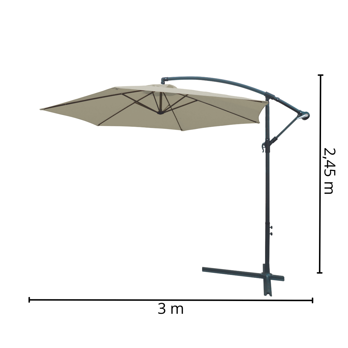 Ombrelone Suspenso 3,0m Alumínio com Capa Importway - 3