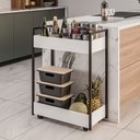 Ver imagem 2 de Fruteira Carrinho Multiuso Industrial 2 Prateleiras Manu M05 Branco - Inoviza