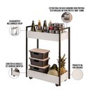 Ver imagem 4 de Fruteira Carrinho Multiuso Industrial 2 Prateleiras Manu M05 Branco - Inoviza
