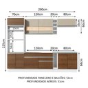 Ver imagem 5 de Armário de Cozinha Completa 290cm Branco/Rustic/Crema Vicenza Madesa 01
