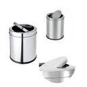 Ver imagem 1 de Lixeira Inox Basculante Banheiro Cozinha Pia Escritório Capacidade:12 Litros