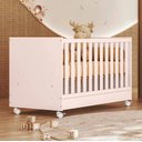 Ver imagem 2 de Quarto de Bebê Doce Sonho com Cômoda 777 e Berço Simples Qmovi Rosa Acetinado