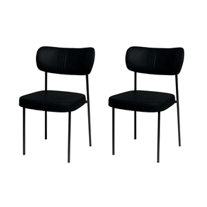 Cadeira Sala de Jantar Pés em Aço Verona Sintetico Ds Home: Sintético Preto