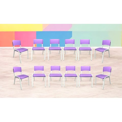 Kit 12 Cadeira Iso Infantil Violeta Brinquedoteca Escola Creche