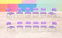 Ver imagem 1 de Kit 12 Cadeira Iso Infantil Violeta Brinquedoteca Escola Creche