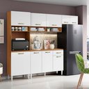 Ver imagem 1 de Cozinha Compacta Aurora com Balcão 120cm com Tampo Cinamomo Branco Aramóveis