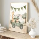 Ver imagem 3 de Kit 3 Quadros Decorativos Infantil Meu Mundo Selvagem Quarto Bebê 30x40 Moldura Madeira