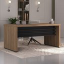 Ver imagem 6 de Mesa para Escritório Home Office 158cm Atria Executiva A02 Nogal Preto - Lyam Decor