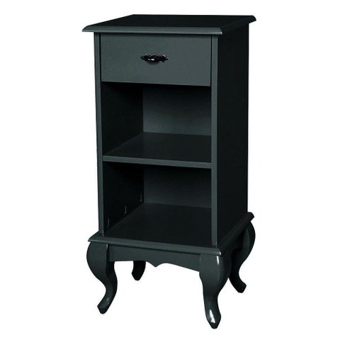 Mesa de Cabeceira Estreita Antique 1 Gaveta e 2 Nichos Laca