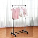 Ver imagem 4 de Arara Guarda Roupas com Sapateira Portatil Cabideiro Regulavel Cromado Varal com Rodinhas Completa