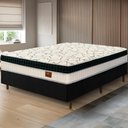 Ver imagem 1 de Cama Box Preta + Colchão Casal Buenos Aires Molas Superlastic 138x188x67cm