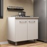 Balcão Cozinha Cooktop 5 Bocas 2 Portas Branco Lilies Móveis - 1