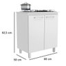 Balcão Cozinha Cooktop 5 Bocas 2 Portas Branco Lilies Móveis - 2
