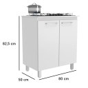 Ver imagem 2 de Balcão Cozinha Cooktop 5 Bocas 2 Portas Branco Lilies Móveis