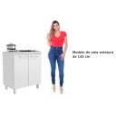Ver imagem 4 de Balcão Cozinha Cooktop 5 Bocas 2 Portas Branco Lilies Móveis
