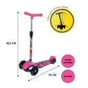 Ver imagem 3 de Patinete Radical Power 3 Rodas Altura Ajustavel até 40kg New Dm Toys Dmr6247 Rosa