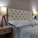 Ver imagem 1 de Cabeceira Cama Casal Capitonê Classic Suede Bege 120 Rbl