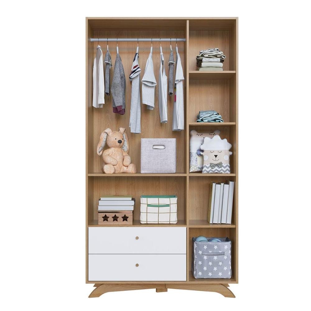 Guarda Roupa Infantil Com 3 Portas e 2 Gavetas 1,93m Cor:Aveiro Oak com Branco - 5